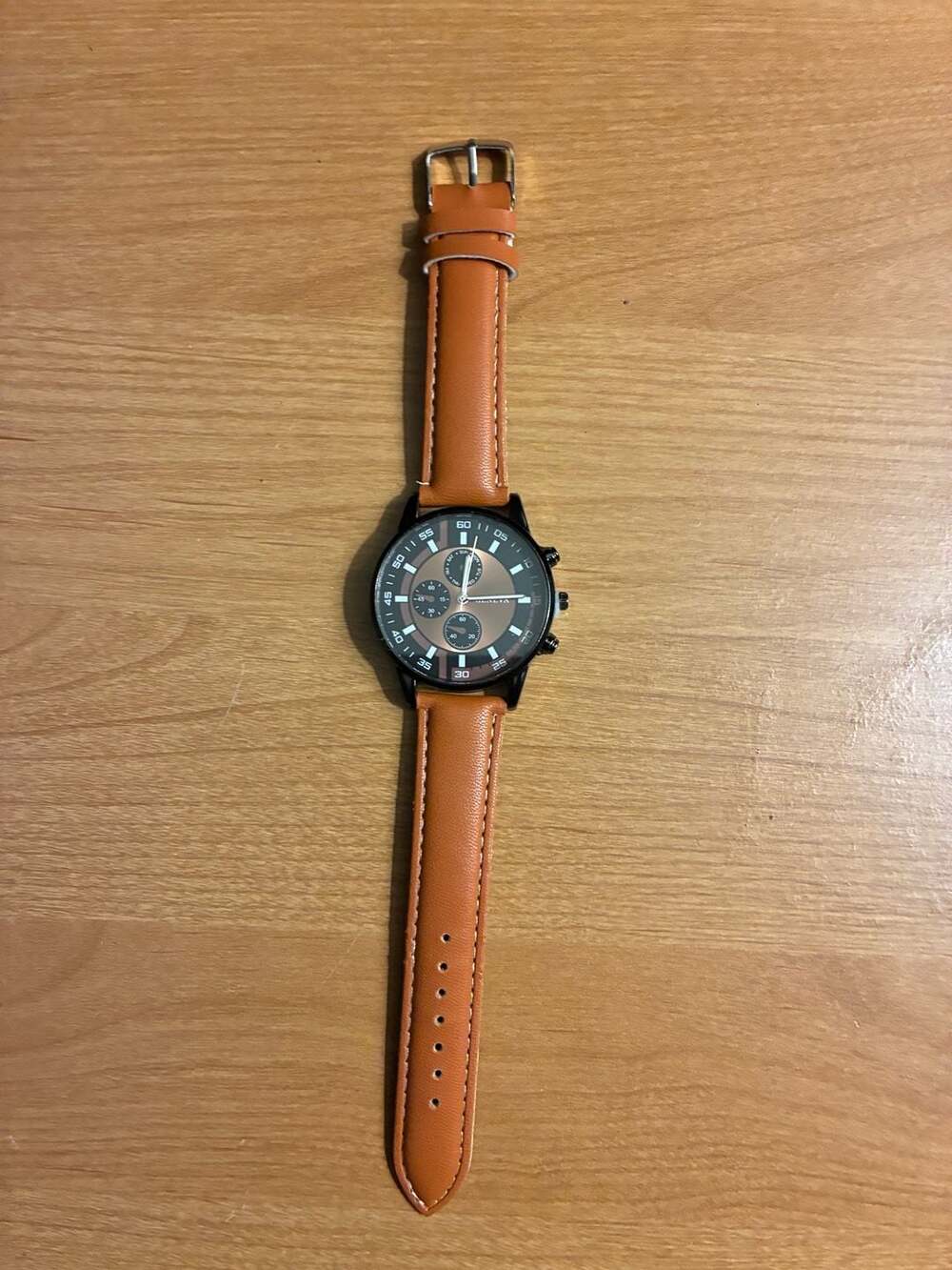 Geneva Men's Luxury Fashion Quartz Chronograph Watch with Brown Strap